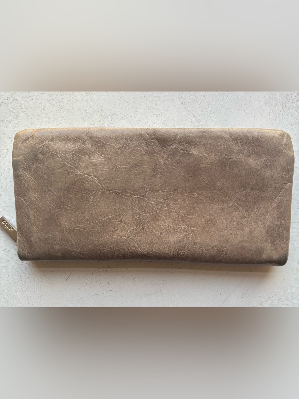 HOBO Leather Zip- Around Wallet - Taupe